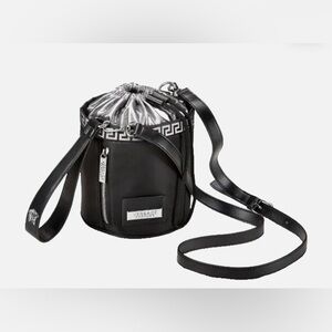 Versace Parfum Women's Black Bucket Crossbody Small Bag Wristlet Convertible